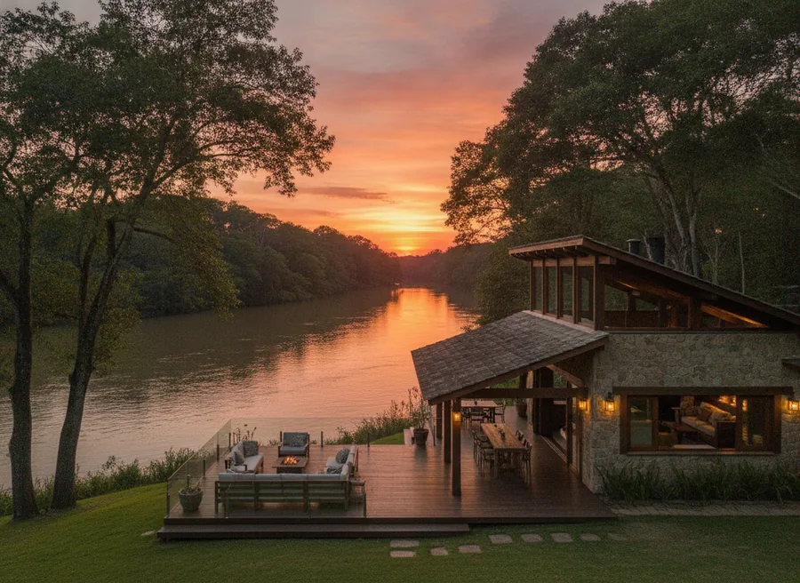 Rancho à beira-rio